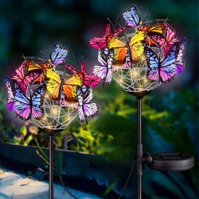 Outdoor Solar Butterfly Lights, Waterproof Solar Garden Stake Lights with 18 Butterflies Decor for Patio Yard Pathway Decoration, 2 Pack