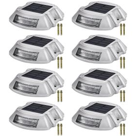 VEVOR Driveway Lights Solar Driveway Lights with Screw Solar Deck Lights Outdoor Waterproof Wireless Dock Lights 6 LEDs for Path Warning Garden Walkwa