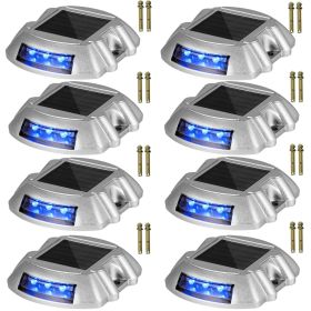 VEVOR Driveway Lights 8-Pack Solar Driveway Lights Bright Blue Solar Deck Lights Outdoor Waterproof Wireless Dock Lights 6 LEDs for Deck Dock Driveway