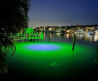 Blue/Green MegaWatt Iris Underwater LED Lighting System (Option: (80 foot power cord))